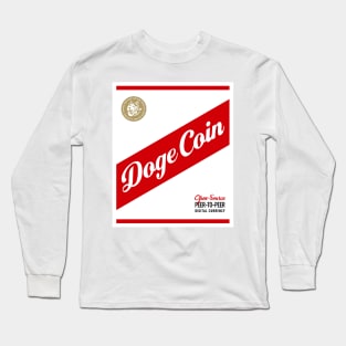 Dogecoin Beer Label Long Sleeve T-Shirt